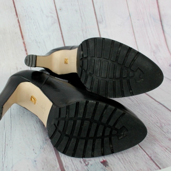 High heel black leather boots - Picture 4 of 5